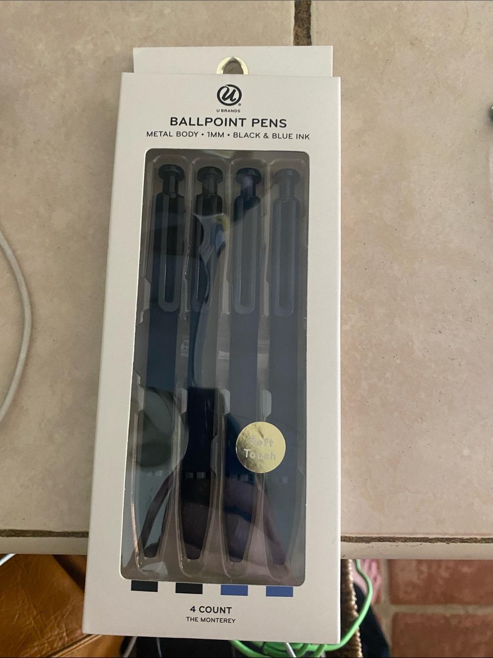 U Brands The Monterey Black Metal Ballpoint Pens - 4 Pack